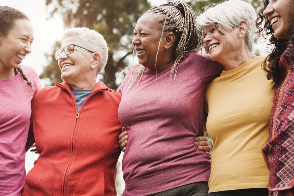 Group of women coming together as a community.